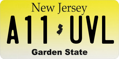 NJ license plate A11UVL