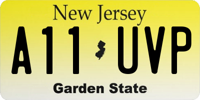 NJ license plate A11UVP