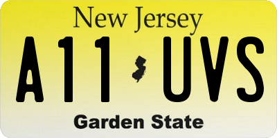 NJ license plate A11UVS