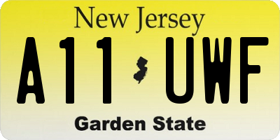 NJ license plate A11UWF