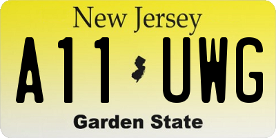 NJ license plate A11UWG