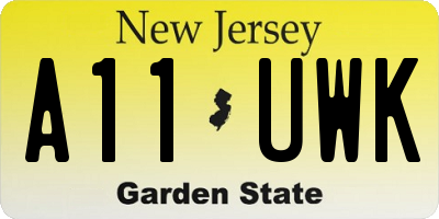 NJ license plate A11UWK
