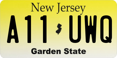 NJ license plate A11UWQ