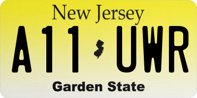 NJ license plate A11UWR