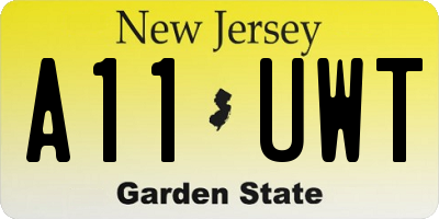 NJ license plate A11UWT