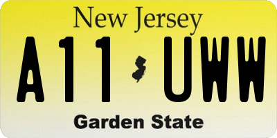 NJ license plate A11UWW