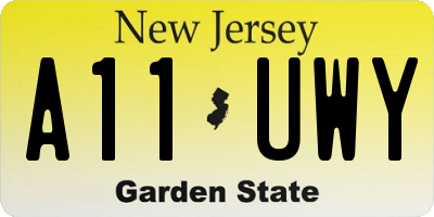 NJ license plate A11UWY