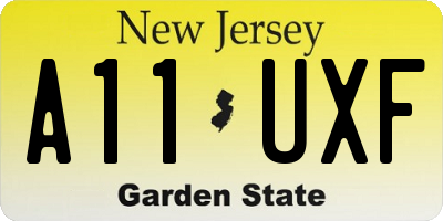 NJ license plate A11UXF