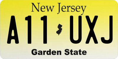 NJ license plate A11UXJ