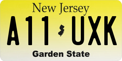 NJ license plate A11UXK