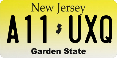 NJ license plate A11UXQ