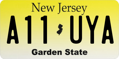 NJ license plate A11UYA