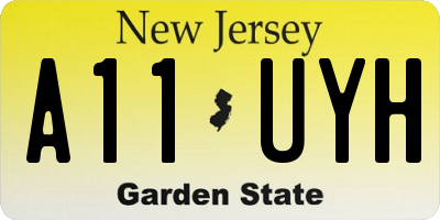 NJ license plate A11UYH