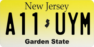 NJ license plate A11UYM