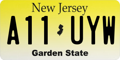 NJ license plate A11UYW