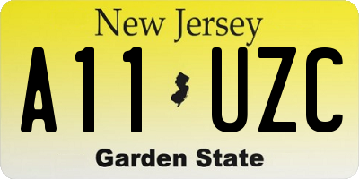 NJ license plate A11UZC