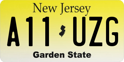 NJ license plate A11UZG