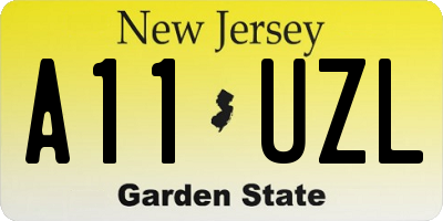NJ license plate A11UZL