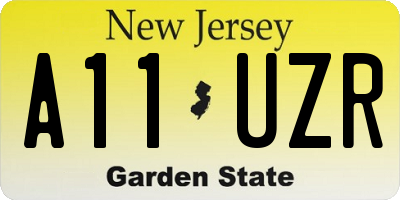 NJ license plate A11UZR
