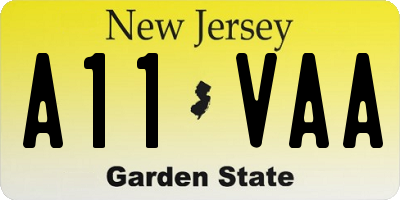 NJ license plate A11VAA