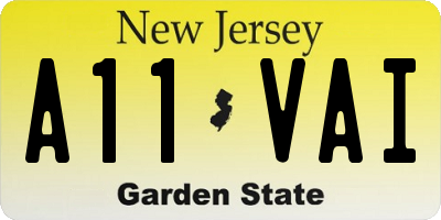 NJ license plate A11VAI