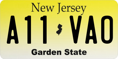 NJ license plate A11VAO