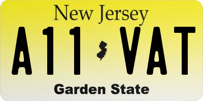 NJ license plate A11VAT