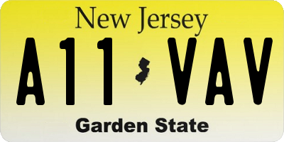 NJ license plate A11VAV