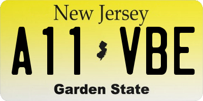 NJ license plate A11VBE