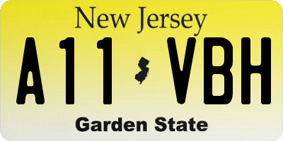 NJ license plate A11VBH