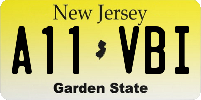 NJ license plate A11VBI