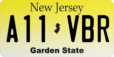 NJ license plate A11VBR