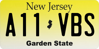 NJ license plate A11VBS