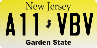 NJ license plate A11VBV