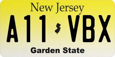 NJ license plate A11VBX