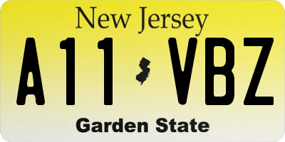 NJ license plate A11VBZ