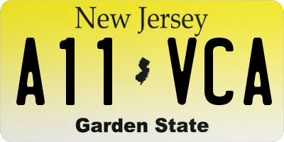 NJ license plate A11VCA
