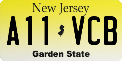 NJ license plate A11VCB