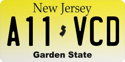 NJ license plate A11VCD