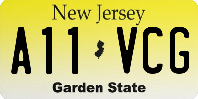 NJ license plate A11VCG