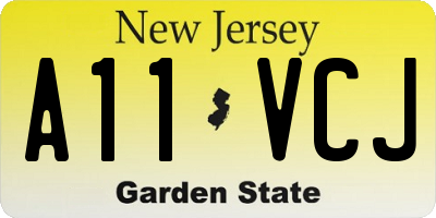 NJ license plate A11VCJ