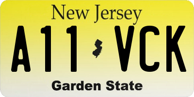 NJ license plate A11VCK