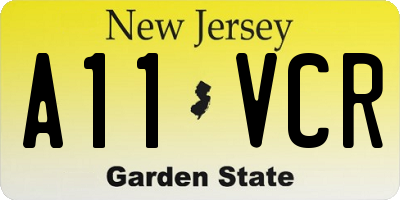 NJ license plate A11VCR