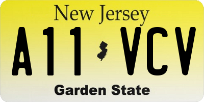 NJ license plate A11VCV