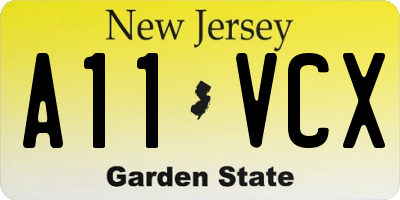 NJ license plate A11VCX