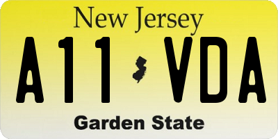 NJ license plate A11VDA