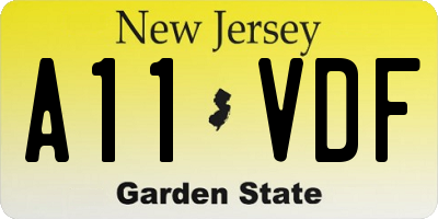 NJ license plate A11VDF