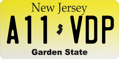 NJ license plate A11VDP