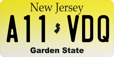 NJ license plate A11VDQ
