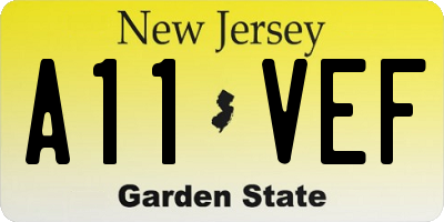 NJ license plate A11VEF